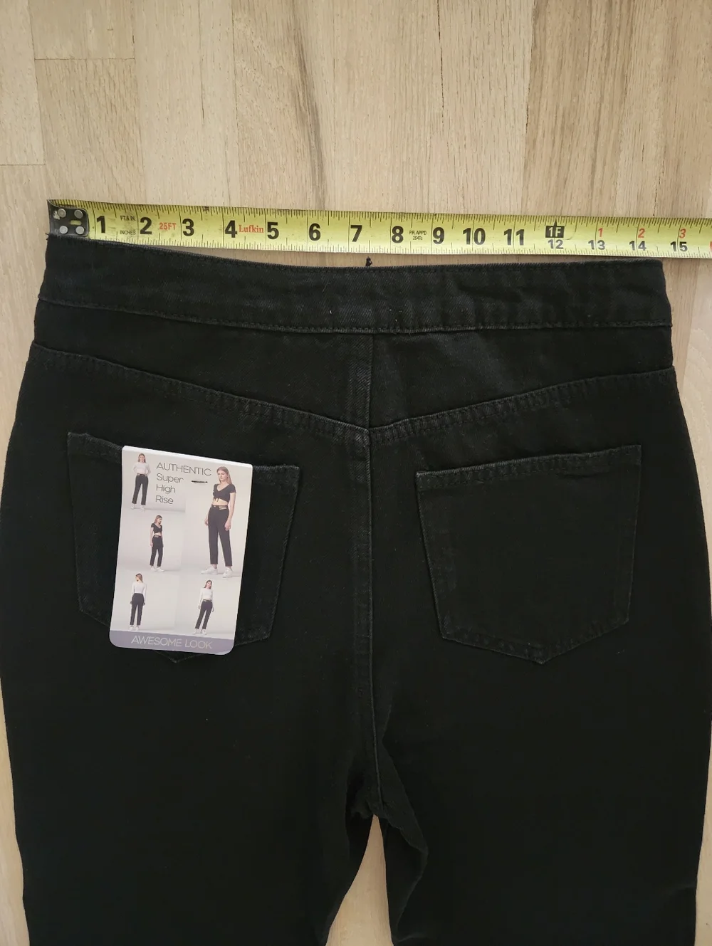NWT Simple Society Black Cutout Hip Super High Rise Jeans Straight Leg Size 9/29